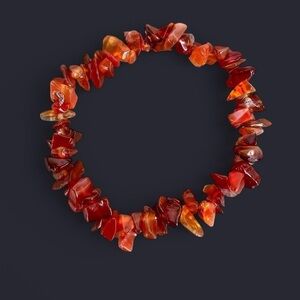 Carnelian Agate Crystal Bead Bracelet